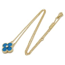 Van Cleef & Arpels-Van Cleef & Arpels Vintage Alhambra Necklace AU750 1PD-Blue