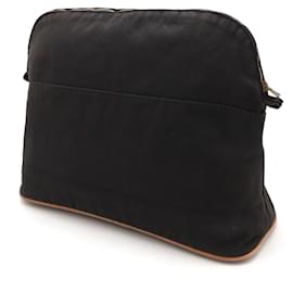 Hermès-Pochette Bolide TGM en toile et cuir Hermes-Noir
