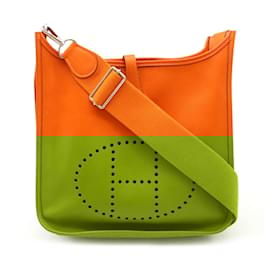 Hermès-Hermes Evelyne PM3 Shoulder Bag Orange-Orange