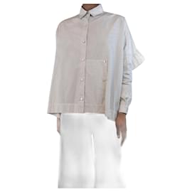 Autre Marque-White striped asymettrical shirt - size UK 6-White