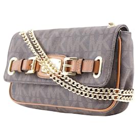 Michael Kors-Michael Kors Chain Shoulder Bag PVC-Brown