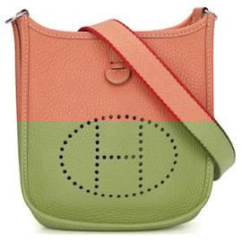 Hermès-Hermes Evelyn TPM Shoulder Bag Salmon Pink-Pink