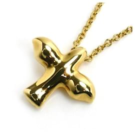 Tiffany & Co-Tiffany & Co Yellow Gold Bird Cross Necklace-Golden,Metallic