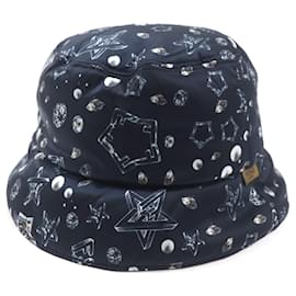 Fendi-Chapéu bucket reversível em nylon com logo FF da Fendi-Azul