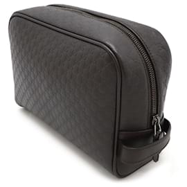 Gucci-Gucci Microguccissima Leather Clutch Bag-Brown