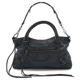 Balenciaga Leather The First Handbag 2WAY Grey