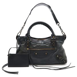 Balenciaga The First Leather Handbag 2WAY Grey