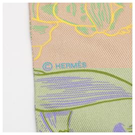 Hermès-Écharpe de code vestimentaire en soie Twilly Hermes-Marron,Beige