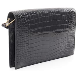 Hermès-Hermes Exotic Leather Shoulder Bag-Black