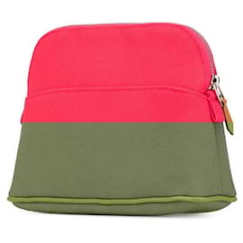 Hermès-Pochette Bolide 20 en coton rose-Rose