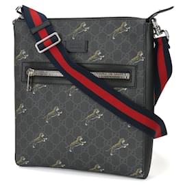 Gucci-Gucci GG Supreme Canvas Shoulder Bag 474137-Black