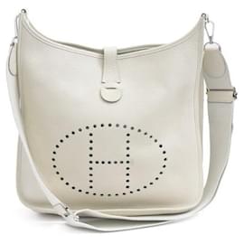 Hermès-Hermes Evelyne III GM Shoulder Bag Ivory-White