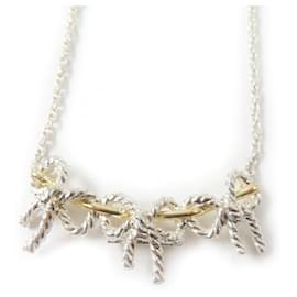 Tiffany & Co-Tiffany & Co Triple Ribbon Necklace SV925 750-Silvery,Metallic