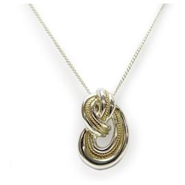 Tiffany & Co-Tiffany & Co Silver 925 K18YG Twist Knot Necklace-Silvery,Metallic