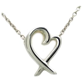 Tiffany & Co-Tiffany & Co Silver Necklace Mini Loving Heart-Silvery,Metallic