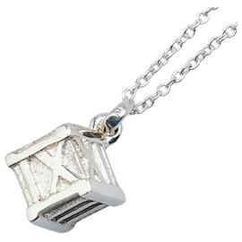 Tiffany & Co-Tiffany & Co Atlas Cube Necklace Silver-Silvery,Metallic