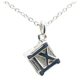 Tiffany & Co-Tiffany & Co Atlas Cube Necklace Silver-Silvery,Metallic