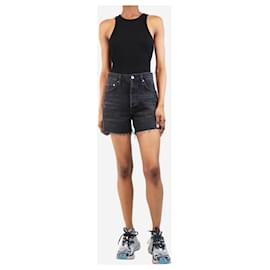 Agolde-Black washed denim shorts - size UK 8-Black