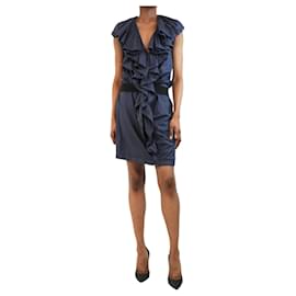 Lanvin-Slate grey ruffled dress - size UK 10-Grey