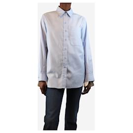 Stella Mc Cartney-Blue and white contrast panel shirt - size UK 6-Blue