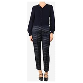Emporio Armani-Blue dotted trousers - size UK 12-Blue