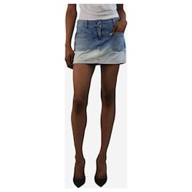 Chanel-Blue bleached-ombre denim mini skirt - size UK 10-Blue