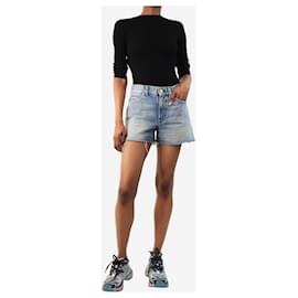 Gucci-Blue strawberry applique denim shorts - size UK 4-Blue