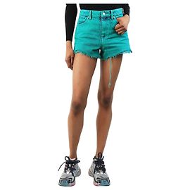 Alexander Wang Shorts en denim verts - taille UK 8 Vert