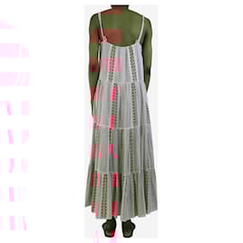 Autre Marque-Pink and white tiered midi dress - size XS-White