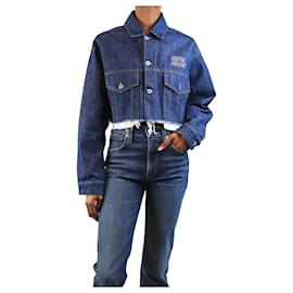 Miu Miu-Blue denim cropped jacket - size UK 4-Blue