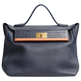 Hermès-Blue alligator 2424 patchwork bag-Blue