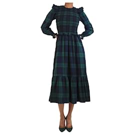 Autre Marque-Green tartan shirred maxi dress - size XS-Green