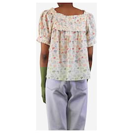 Autre Marque-Cream floral printed top - size XS-Cream