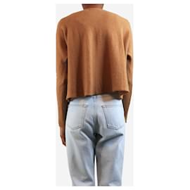Autre Marque-Tan cropped cashmere cardigan - size XS-Brown