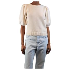 Paige Jeans-Cream puff-sleeved cashmere jumper - size XS-Cream