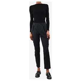 Zadig & Voltaire-Navy blue pinstripe cargo trousers - size UK 6-Blue