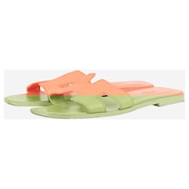 Hermès-Sandales en cuir Coral Oran - taille EU 37.5 (UK 4.5)-Orange
