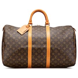 Louis Vuitton-Louis Vuitton Brown Monogram Keepall 50-Brown