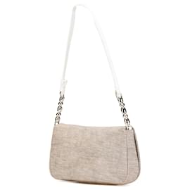 Dior-Dior Gray Denim Malice Flap Shoulder Bag-Brown