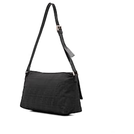 Fendi-Sac à bandoulière en toile Zucca noire Fendi-Noir