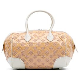 Louis Vuitton-Louis Vuitton Brown Monogram Bouclettes Speedy-Brown,White,Beige