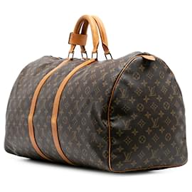 Louis Vuitton-Louis Vuitton Brown Monogram Keepall 55-Brown