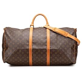 Louis Vuitton-Louis Vuitton Brown Monogram Keepall Bandouliere 60-Brown