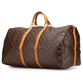 Louis Vuitton-Louis Vuitton Brown Monogram Keepall Bandouliere 60-Brown