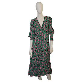 Robe à fleurs Glamazon Limited Diane Von Furstenberg Vert Rose Multicolore