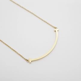 Tiffany & Co-Tiffany T Smile Small Necklace in 18K Yellow Gold-Other
