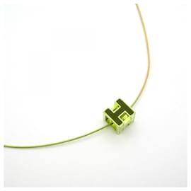 Hermès-Hermes Cage d'Ash Gold Plated Necklace-Red,Golden