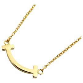 Tiffany & Co-Tiffany Necklace T Smile Mini in 18K Yellow Gold-Other