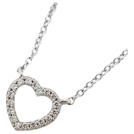 Tiffany & Co-Tiffany Metro Heart Necklace in 18K White Gold with Diamond-Other
