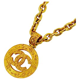Chanel-Chanel Gold Plated Necklace with Coco Mark-Golden